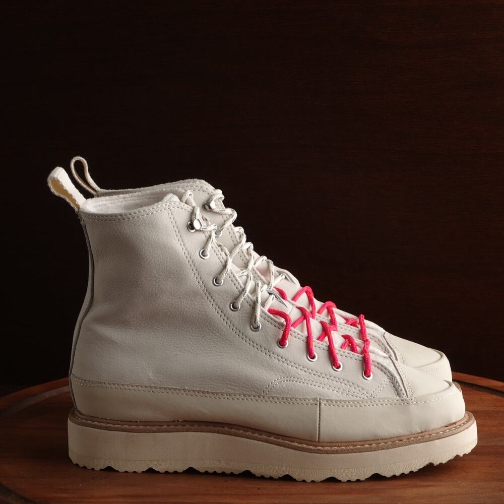 Converse Sneakers Unisex Size M8.5 W10 Ivory Chuck Taylor Crafted Boots‎ Leather